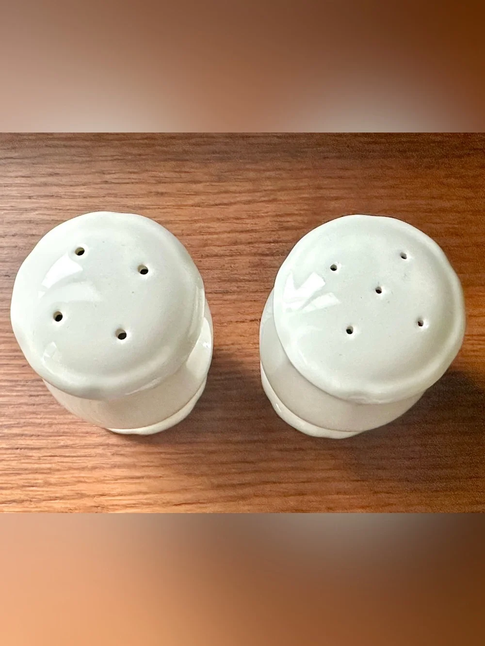 Vtg. 1980s Mikasa French Countryside Salt & Pepper Shakers White Stoneware F9000